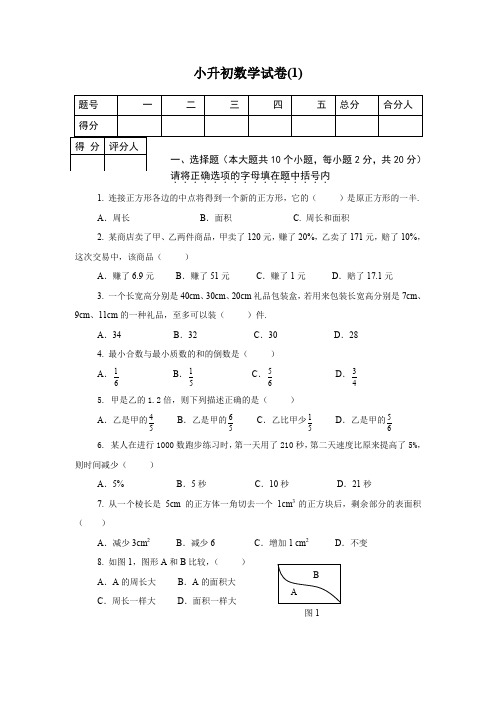 (广州市)小升初模拟试题12套