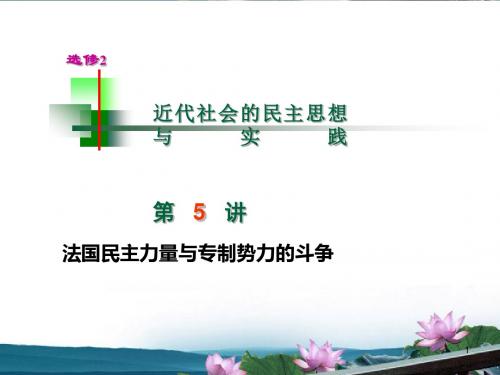 山西省高考历史复习 第5讲 法国民主力量与专制势力的斗争 选修2