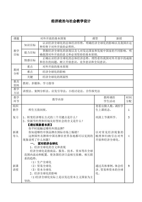 第七课—对外开放的基本国策