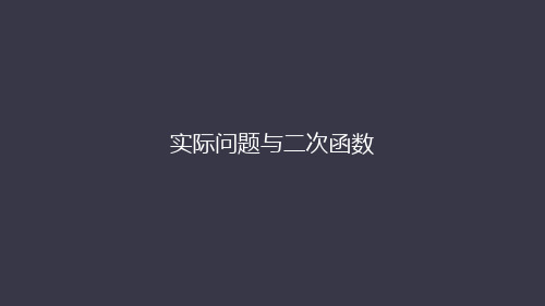22.3实际问题与二次函数课件2021-2022学年人教版 九年级 上册 数学