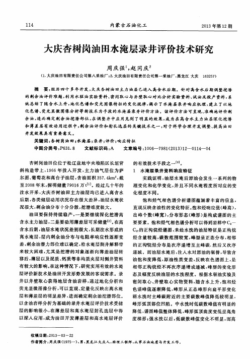 大庆杏树岗油田水淹层录井评价技术研究