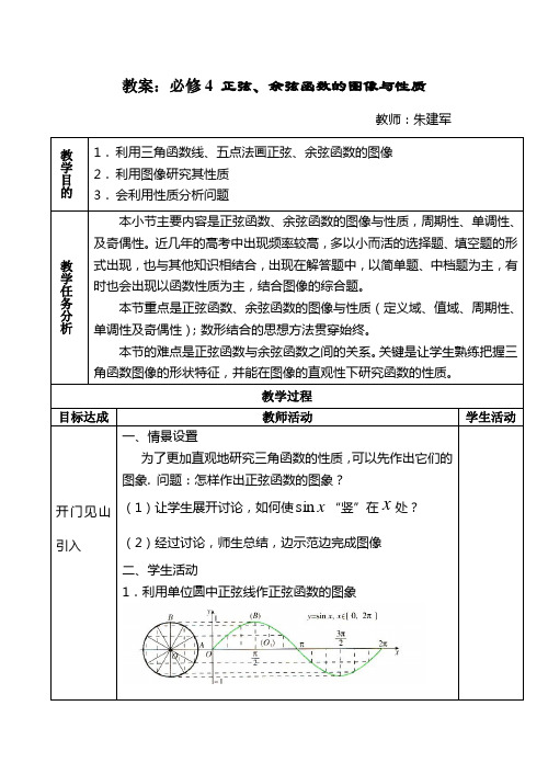 正弦、余弦函数的图像教案
