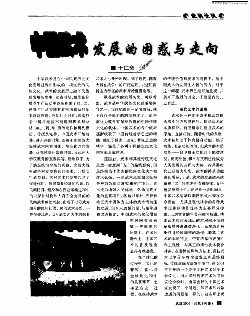 中国武术发展的困惑与走向