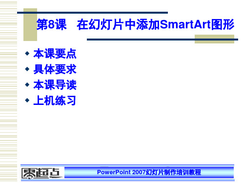第8课   在幻灯片中添加SmartArt图形 PowerPoint 2007 培训教程教案