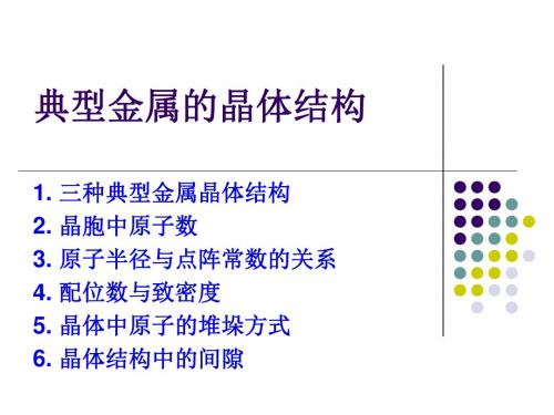 典型金属的晶体结构ppt课件