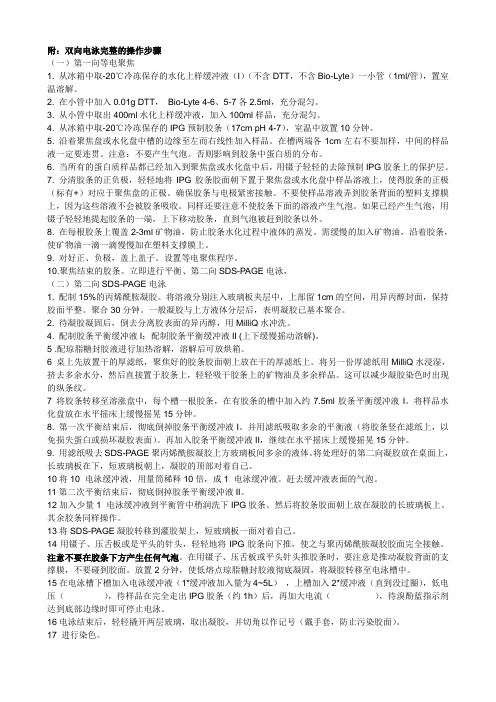 双向电泳操作技术