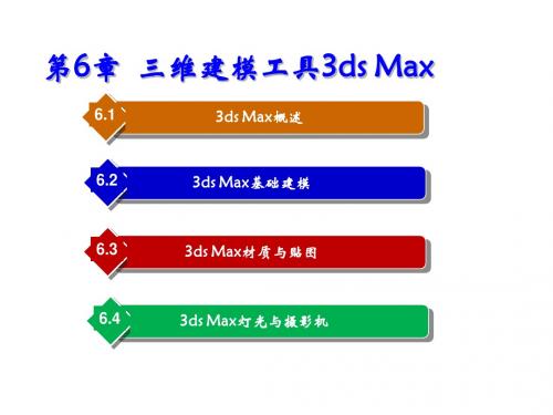 医学虚拟现实技术及应用第6章  三维建模工具3ds Max