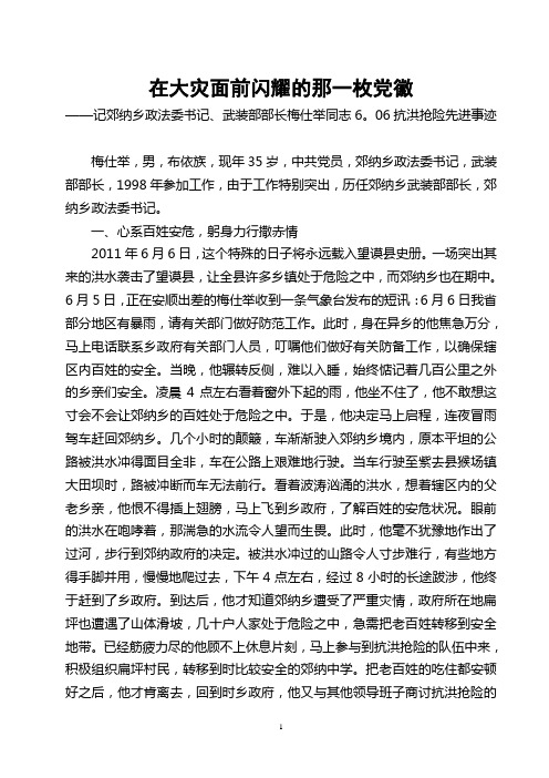在大灾面前闪耀的那一枚党