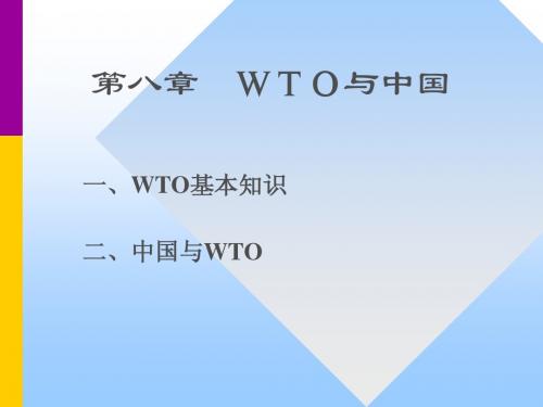 第八章_WTO与中国