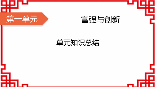 九年级道德与法治上册 第一单元 富强与创新 单元知识总结