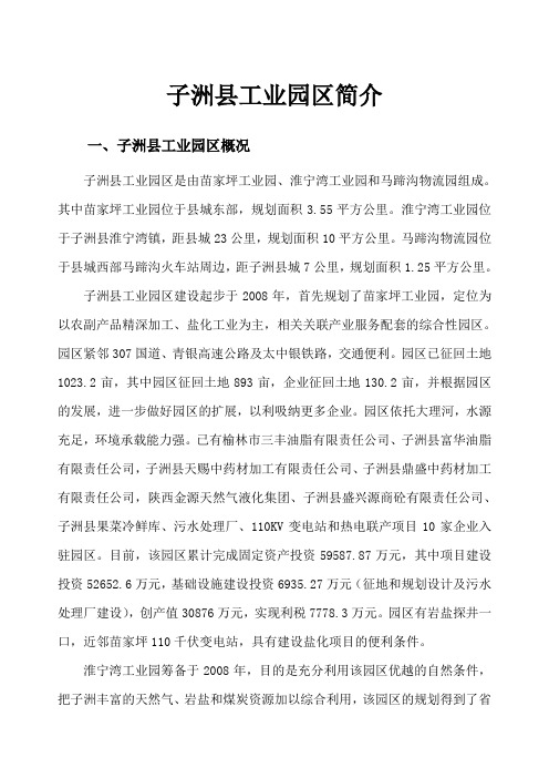 子洲县工业园区简介2012.5