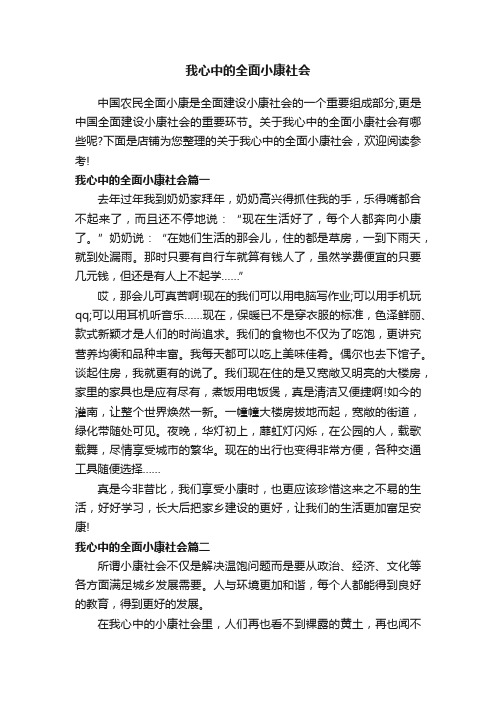 我心中的全面小康社会