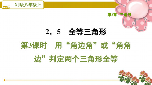湘教版八年级数学上册2.5.3用“角边角”或“角角边”判定两个三角形全等