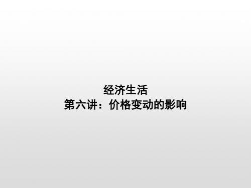 2020年高考政治名师课堂《经济生活》总复习精品课件：第六讲：价格变动的影响