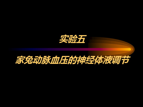 实验五家兔动脉血压的神经体液调节