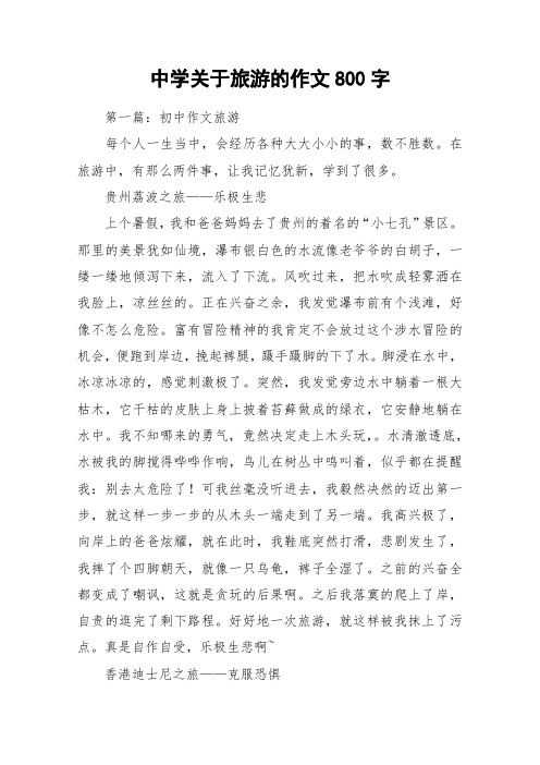 中学关于旅游的作文800字_作文