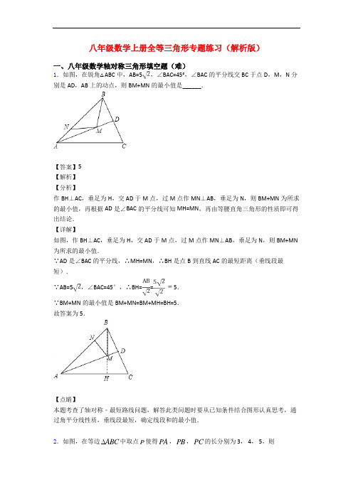 八年级数学上册全等三角形专题练习(解析版)