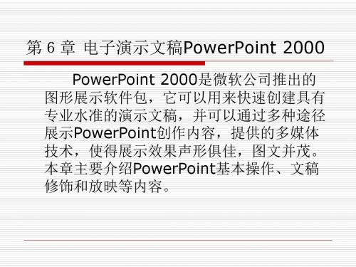 电子演示文稿PowerPoint概要