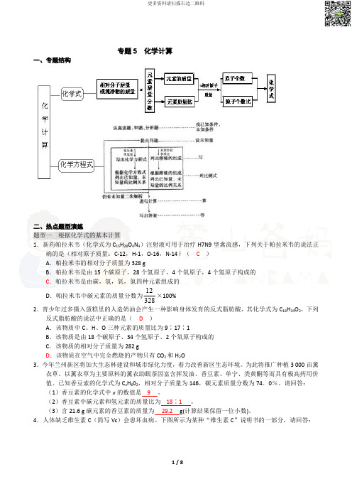 中考化学专题突破训练专题5  化学计算.pdf