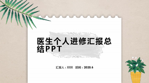 医生个人进修汇报总结PPT