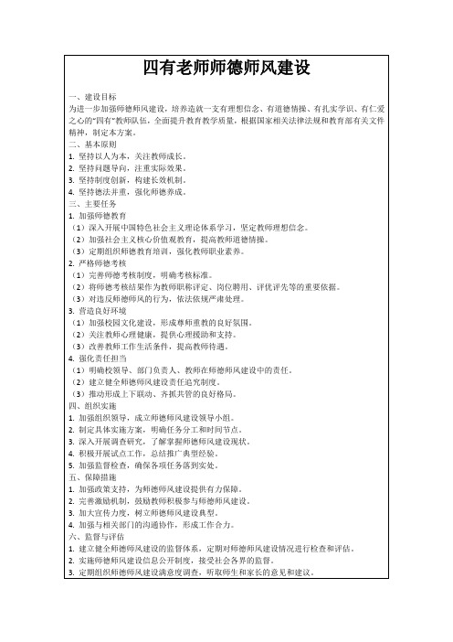 四有老师师德师风建设