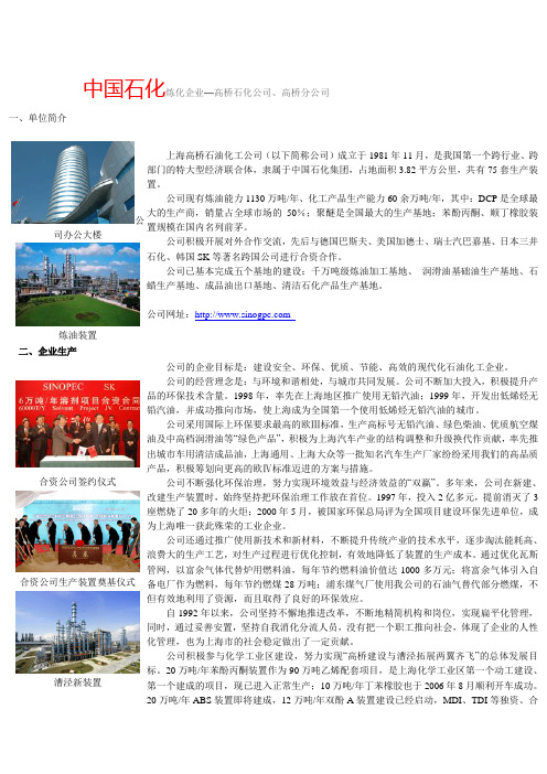 中国石化炼化企业—高桥石化公司,高桥分公司