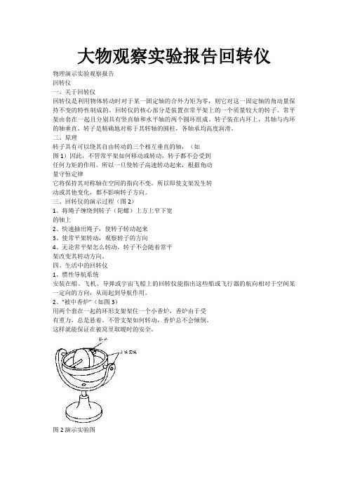 大物观察实验报告回转仪