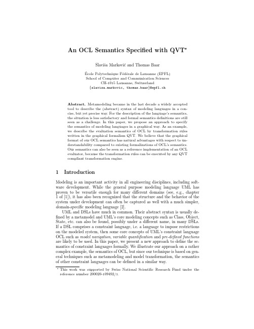 An OCL Semantics Specified with QVT
