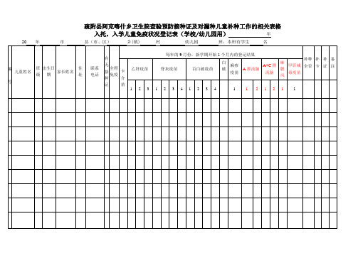 2012年入托入学儿童接种证查验工作表格doc_1