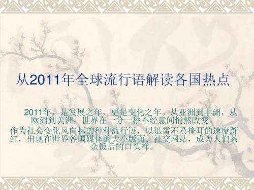 从2011年全球流行语解读各国热点