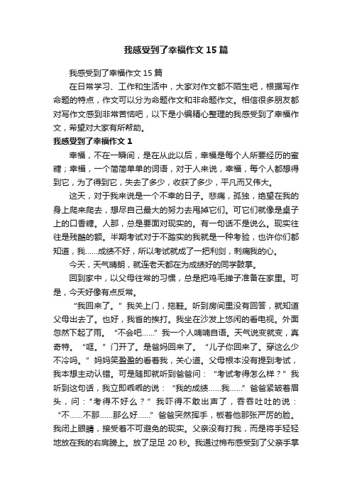 我感受到了幸福作文15篇