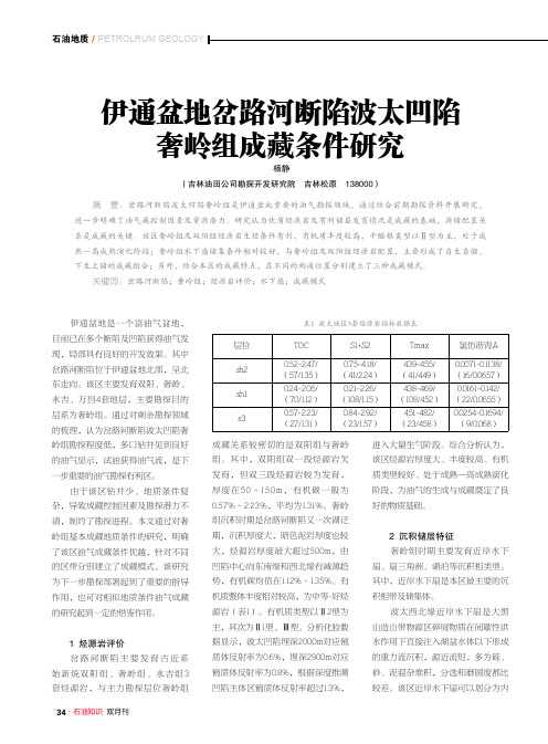 伊通盆地岔路河断陷波太凹陷奢岭组成藏条件研究