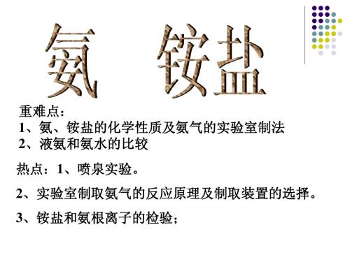 氨、铵盐