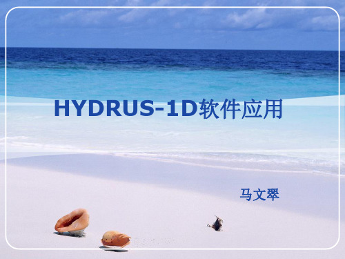 HYDRUS-1D软件应用马文翠软件简介