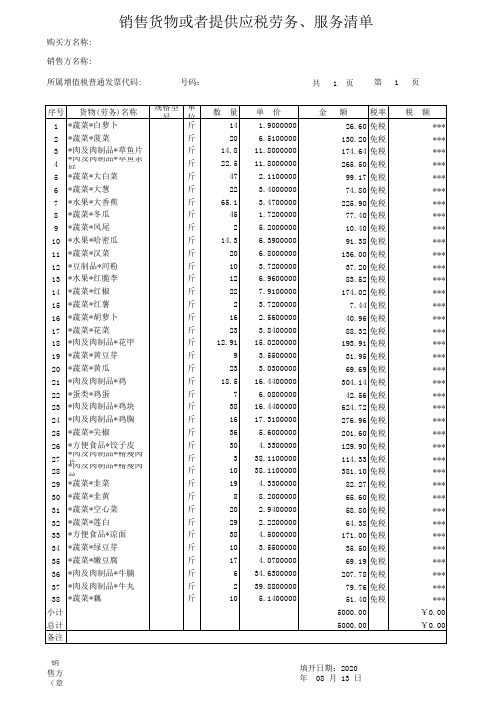 增值税发票明细清单