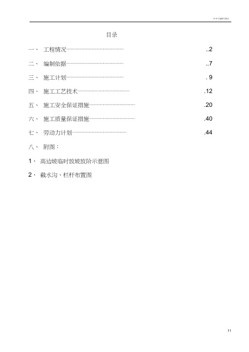高边坡方案(专家论证)