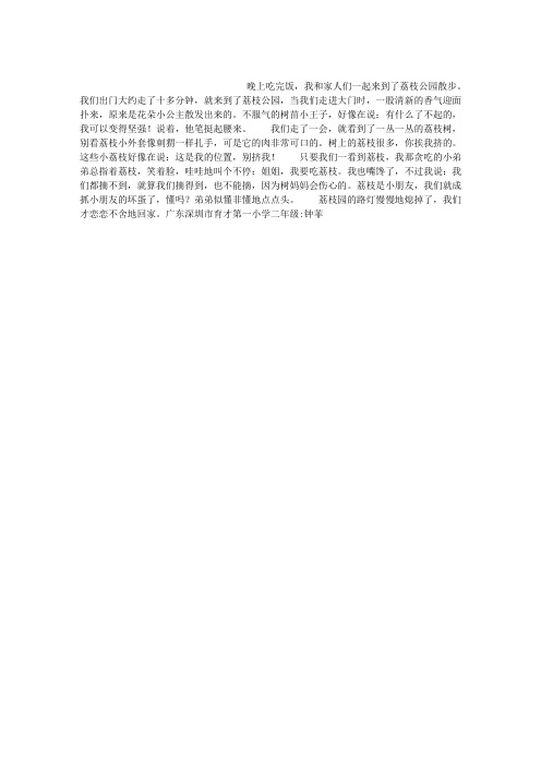 游荔枝公园作文400字