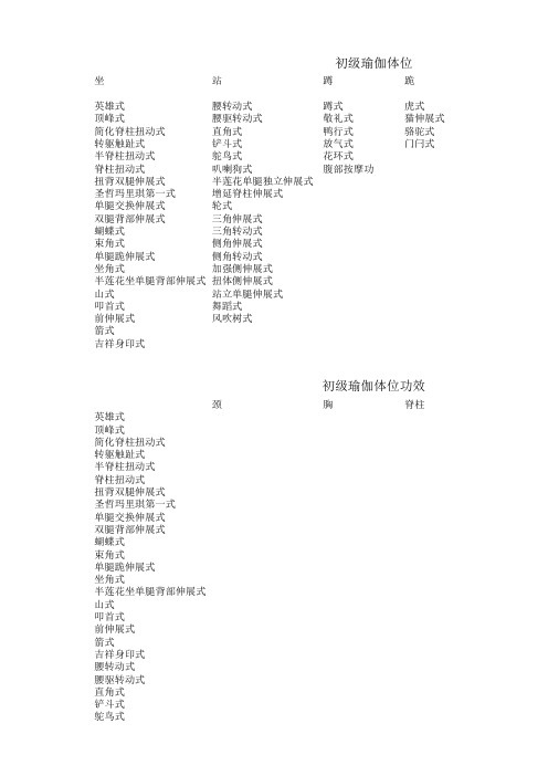 瑜伽(初级)