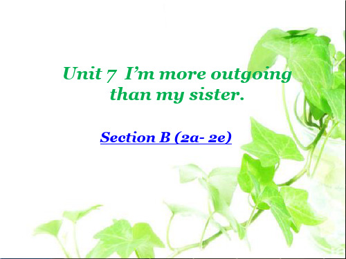 Unit7 I'm more outgoing than my sister-Section B (2a- 2e)课件