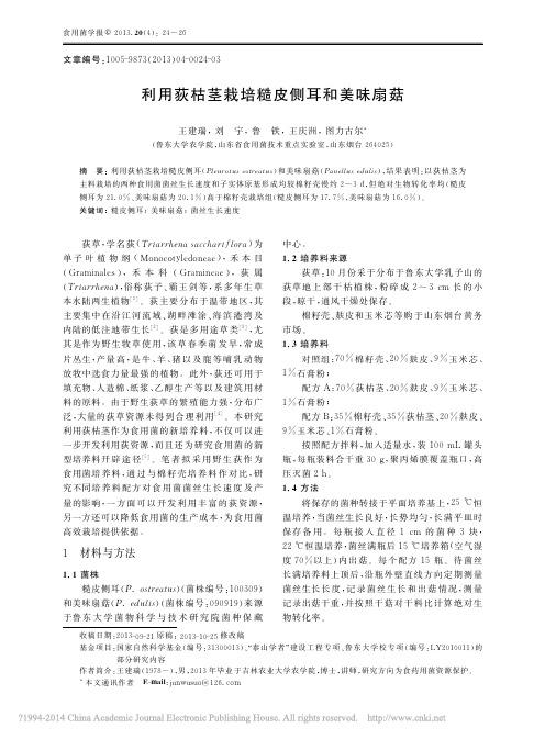 利用荻枯茎栽培糙皮侧耳和美味扇菇