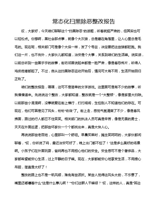常态化扫黑除恶整改报告