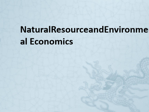 NaturalResourceandEnvironmental Economics
