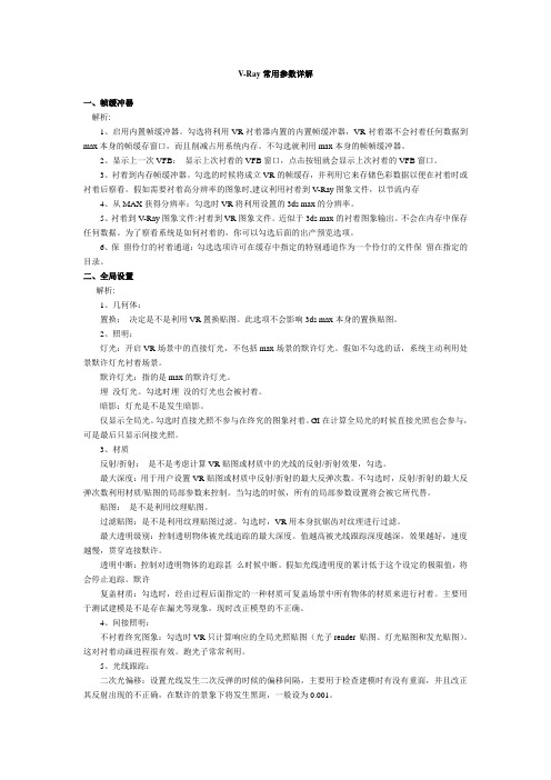 VR常用参数详解