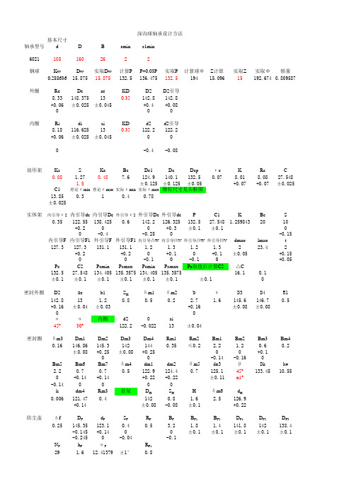深沟球轴承设计方法