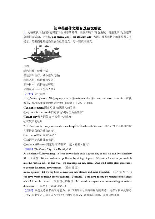 [精选]初中英语作文题目及范文知识讲解大全(50篇)