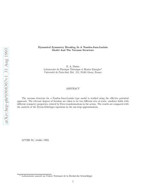 Dynamical Symmetry Breaking In A Nambu-Jona-Lasinio Model And The Vacuum Structure