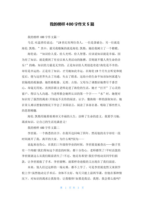 我的榜样400字作文5篇