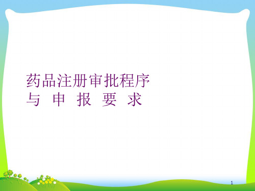我国药品注册审批程序与申报要求