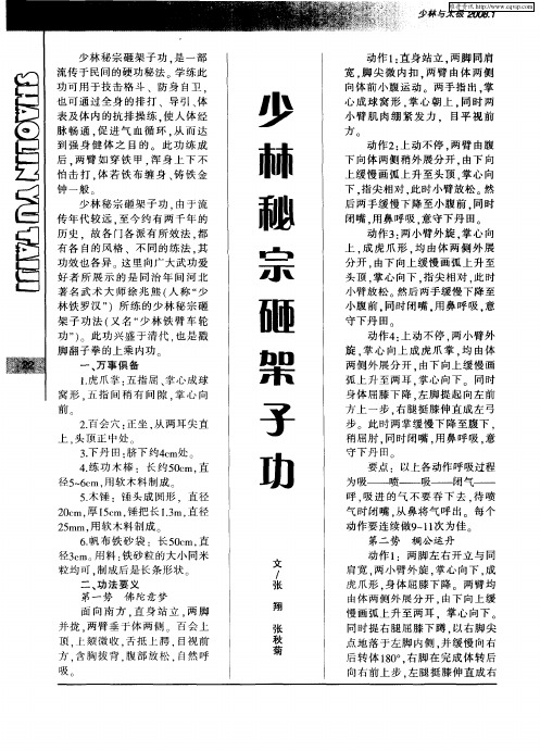 少林秘宗砸架子功