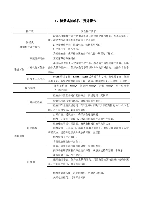 采油操作流程